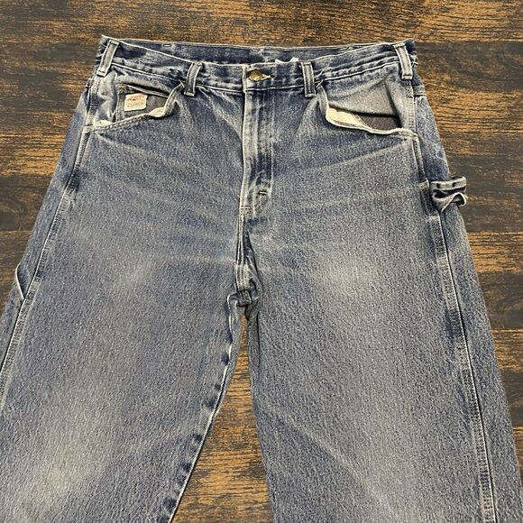 Vintage Pointer Jeans Mens 36x34 Work Heavy Cotton Denim Blue Made in USA - Picture 3 of 16